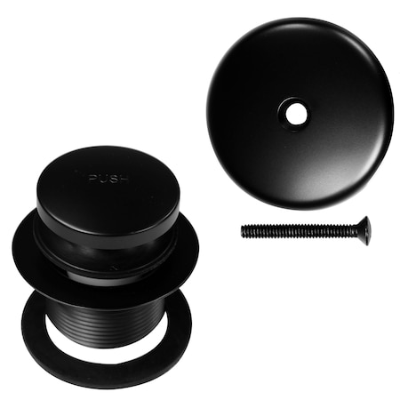 Westbrass 1-1/2" Tip-Toe Bathtub Drain Trim Set with One-Hole Overflow Faceplate, Matte Black D93-62